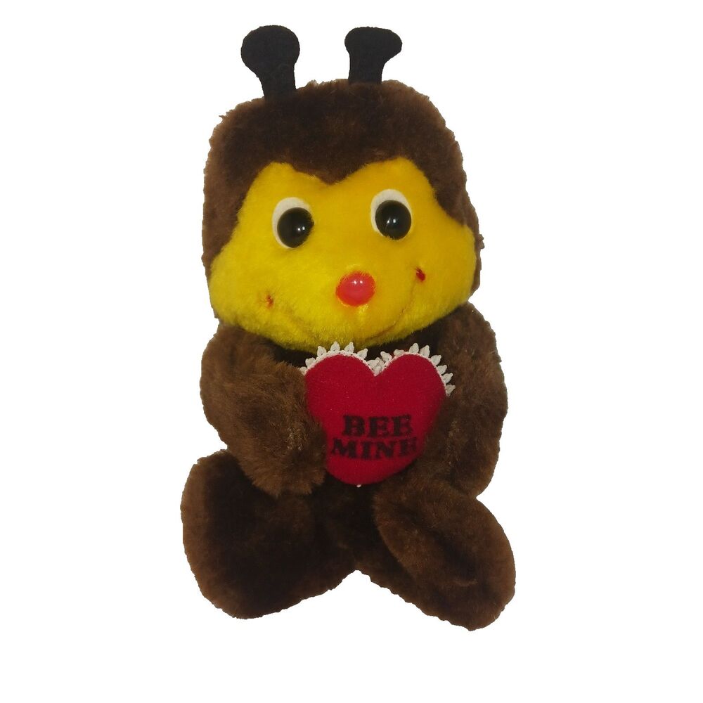Rare Vtg. 1980 R. Dakin S.F. Buzzbee Valentine Heart Stuffed Plush Toy Bee Mine